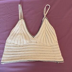 Wild Fable Cream Crochet Knit Bralette Tank Top – Size M